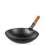 Τηγάνι Wok Ατσάλινο με Ξύλινη Λαβή 34cm